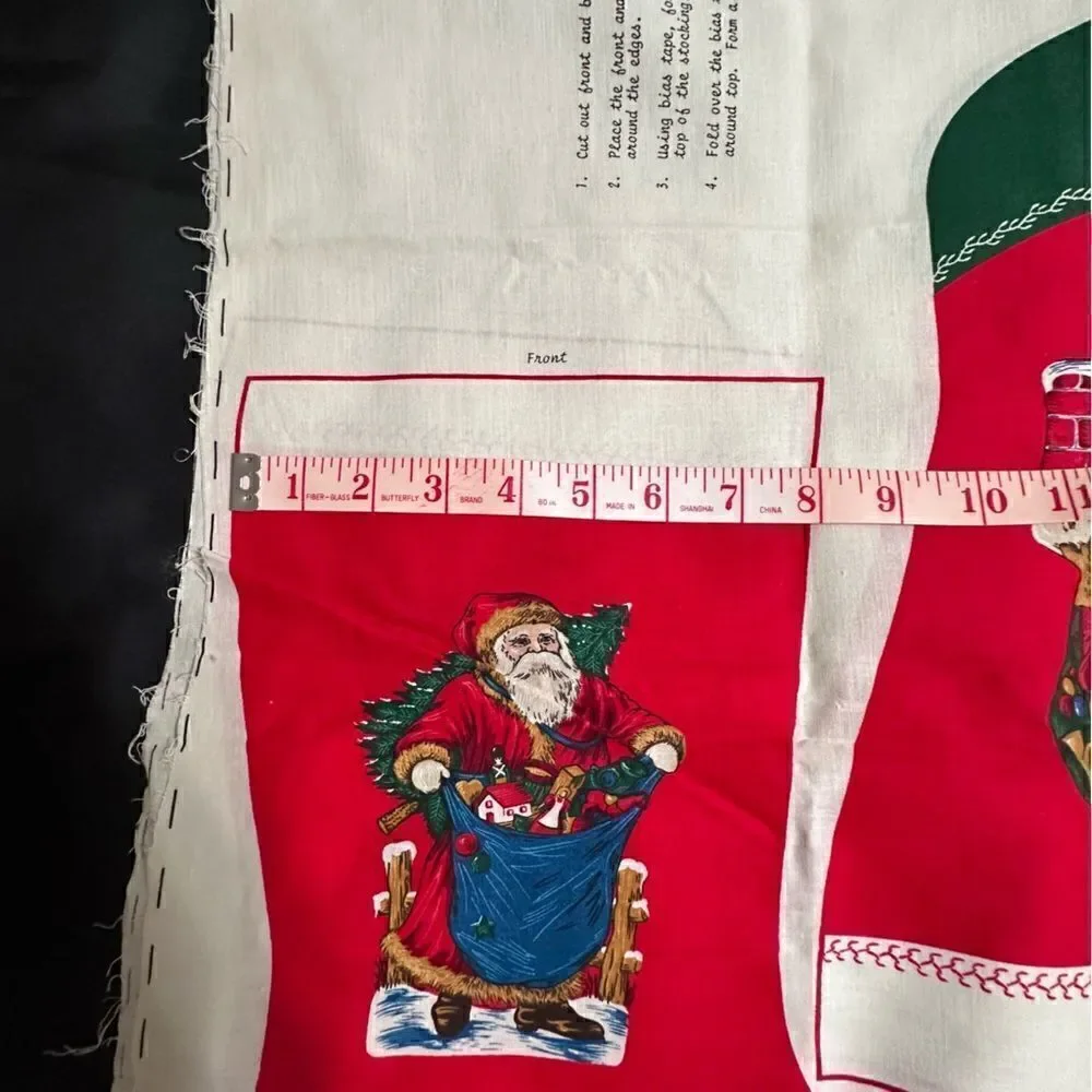 Vintage Lot Cut and Sew Festive Crafts - Wreath, Santa’s Stockings and Apron